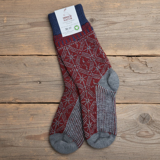 Chaussettes flocons 100% laine - HIRSCH