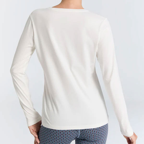 T-shirt col V manches longues en coton - LEELA COTTON