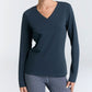 T-shirt col V manches longues en coton - LEELA COTTON