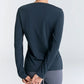 T-shirt col V manches longues en coton - LEELA COTTON