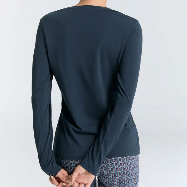 T-shirt col V manches longues en coton - LEELA COTTON