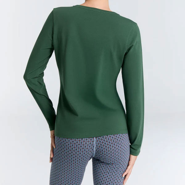 T-shirt col V manches longues en coton - LEELA COTTON