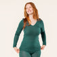 Manches longues FELICIA col V 70% Laine 30% Soie - LIVING CRAFTS