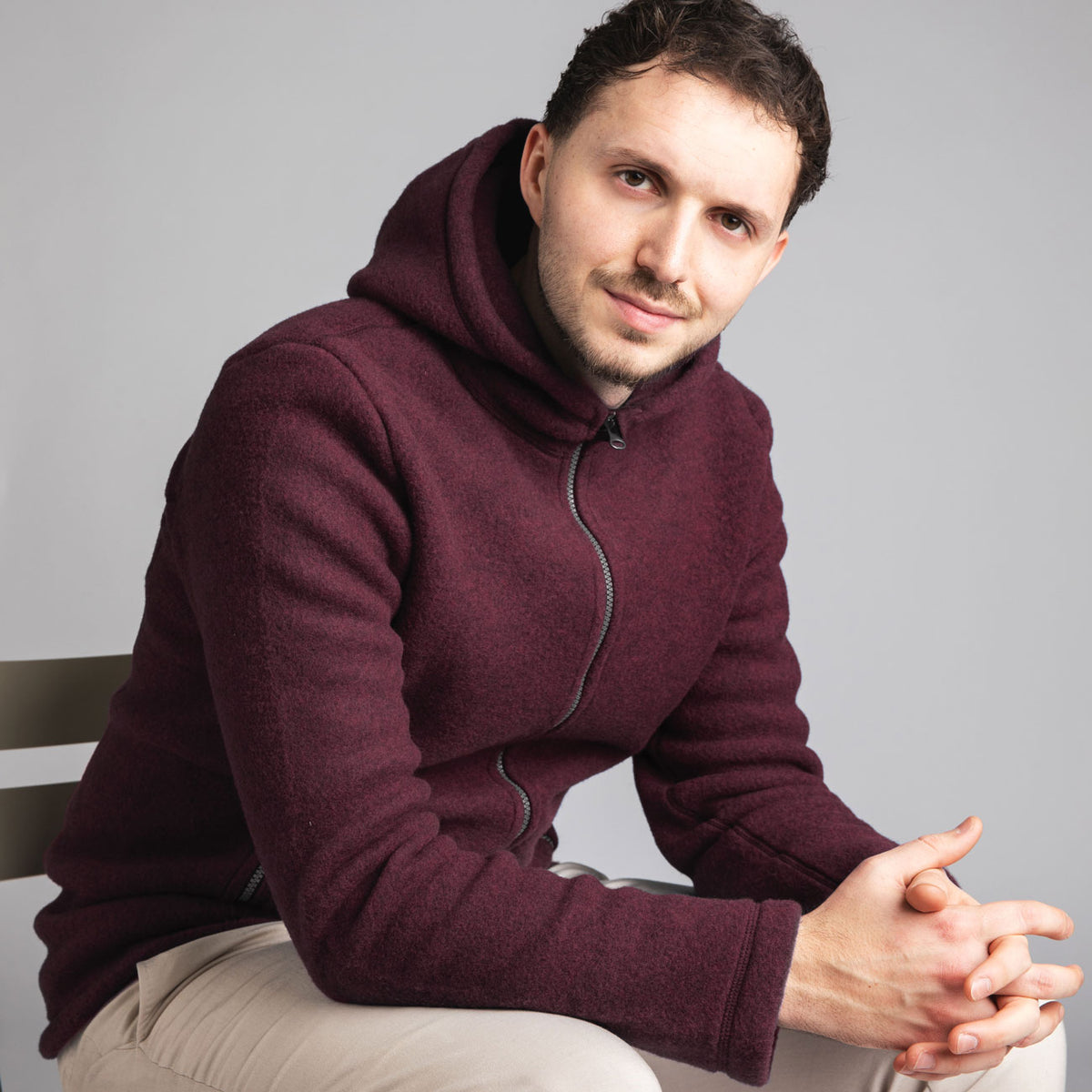 Veste à capuche homme 100% laine polaire - ENGEL