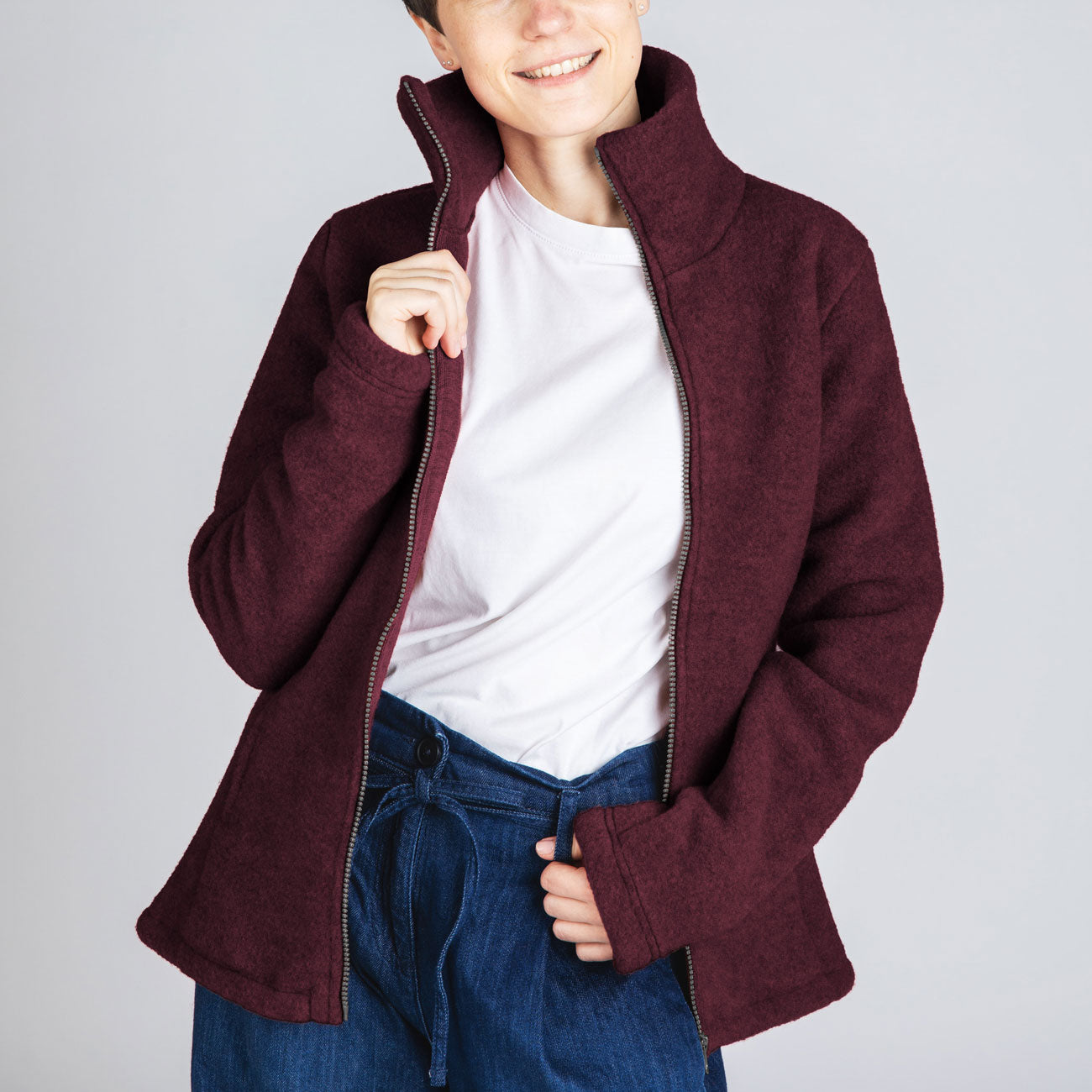 Veste femme en maille polaire de laine - ENGEL
