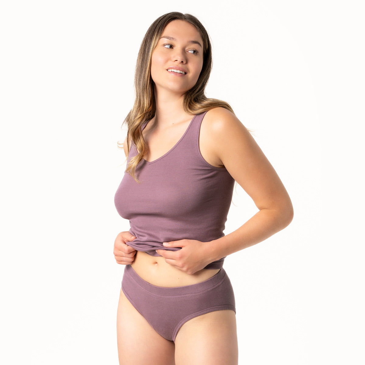 Culotte taille haute en 100% coton biologique certifié GOTS sans coutures latérales 