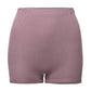 Shorty femme en coton bio certifié taille hautes et sans coutres latérales. Taille élastiqué avec élastique changeable sous tunel 