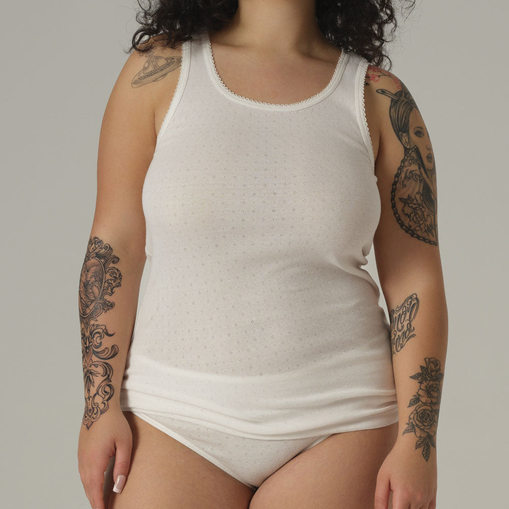 Débardeur 100% coton bio, pointelle - COMAZO
