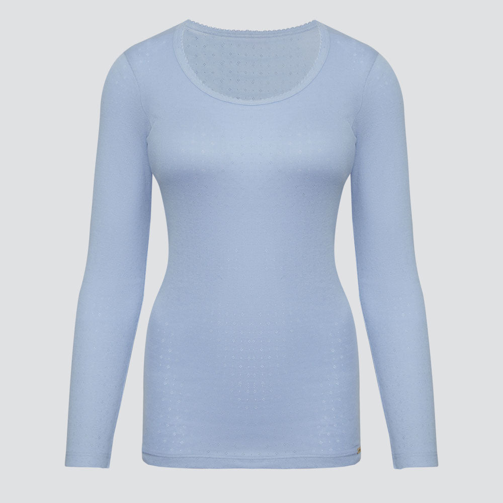 Haut manches longues 100% coton bio, pointelle - COMAZO