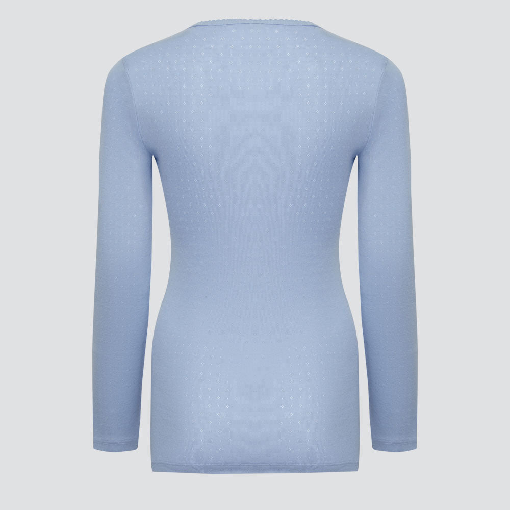 Haut manches longues 100% coton bio, pointelle - COMAZO
