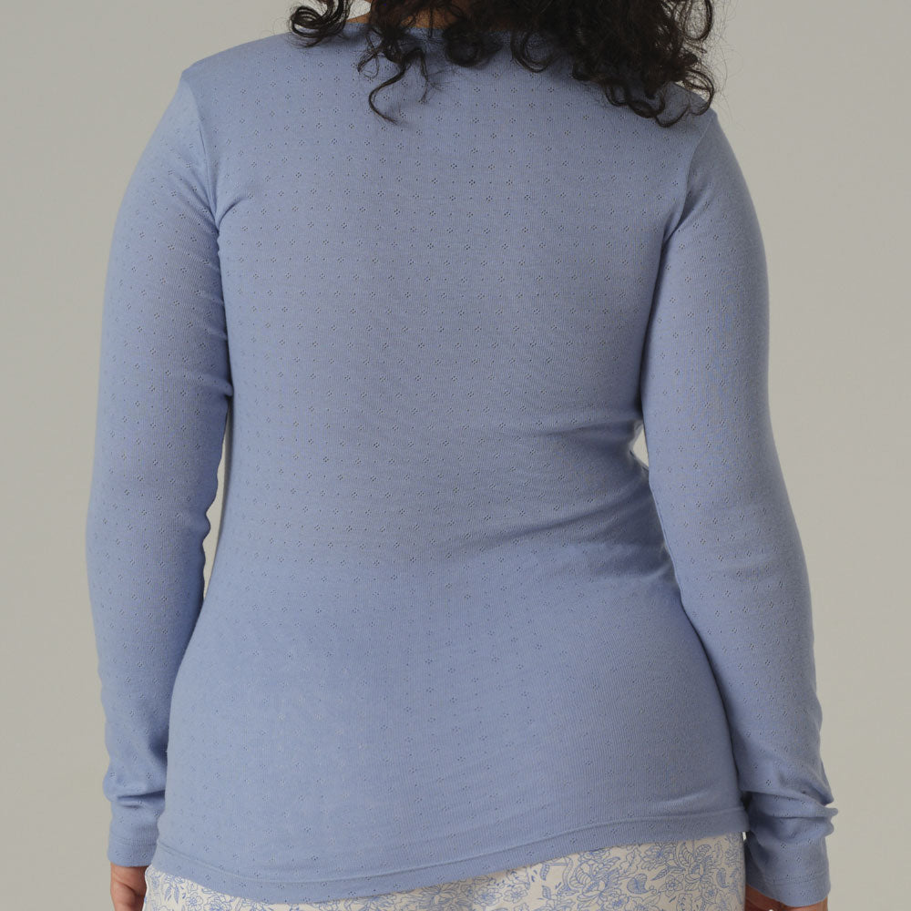 Haut manches longues 100% coton bio, pointelle - COMAZO