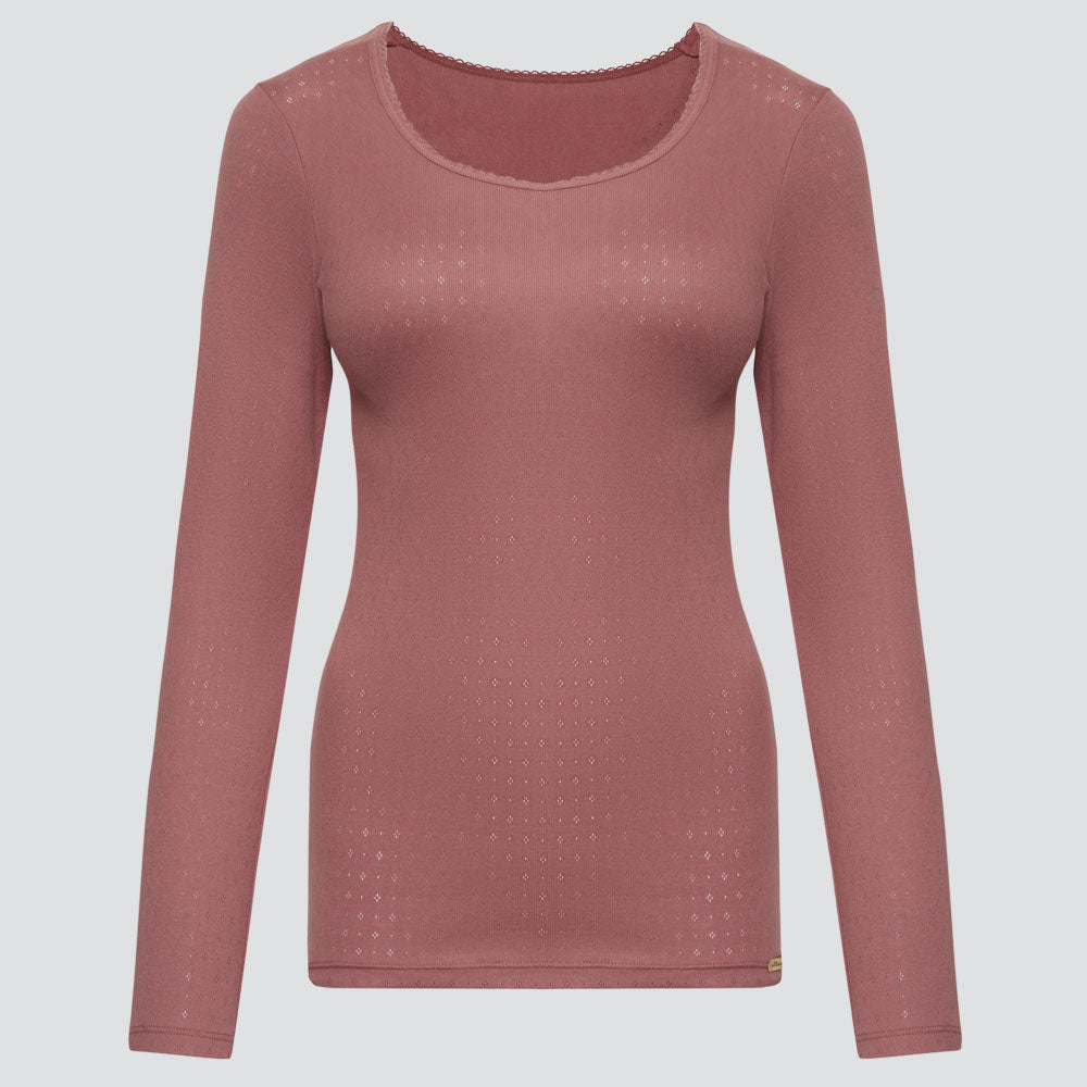 Haut manches longues 100% coton bio, pointelle - COMAZO