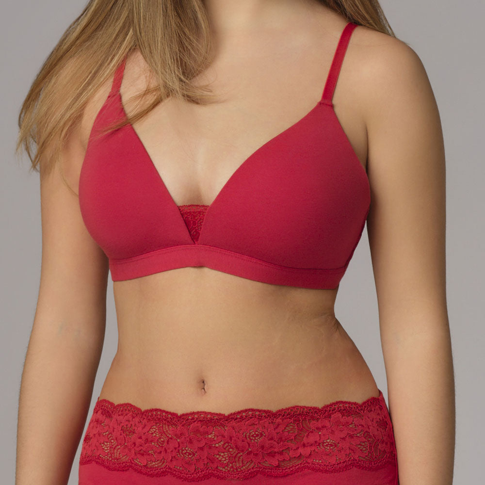 Soutien-gorge coqué sans armature avec dentelle - COMAZO
