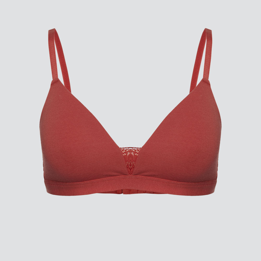 Soutien-gorge coqué sans armature avec dentelle - COMAZO