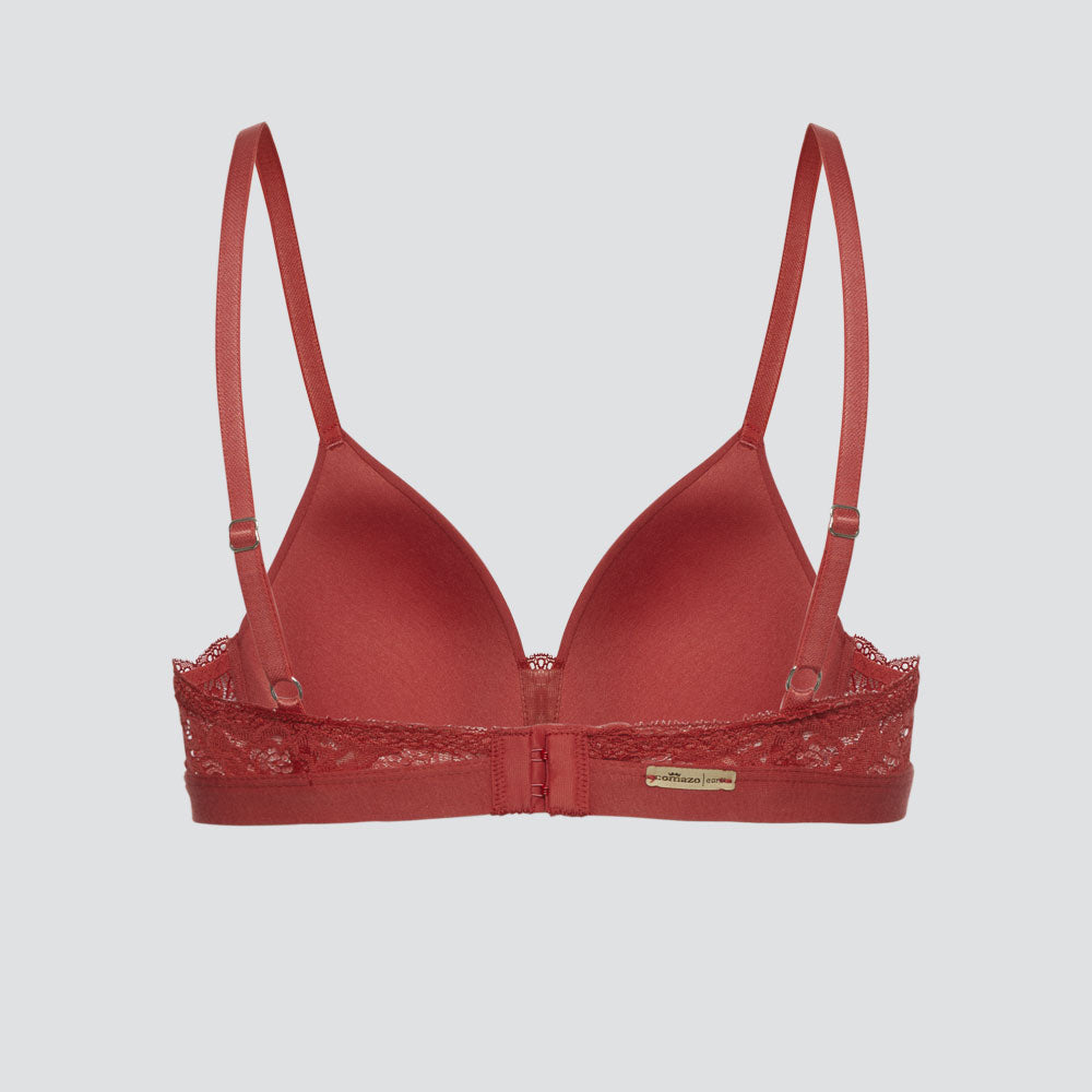Soutien-gorge coqué sans armature avec dentelle - COMAZO