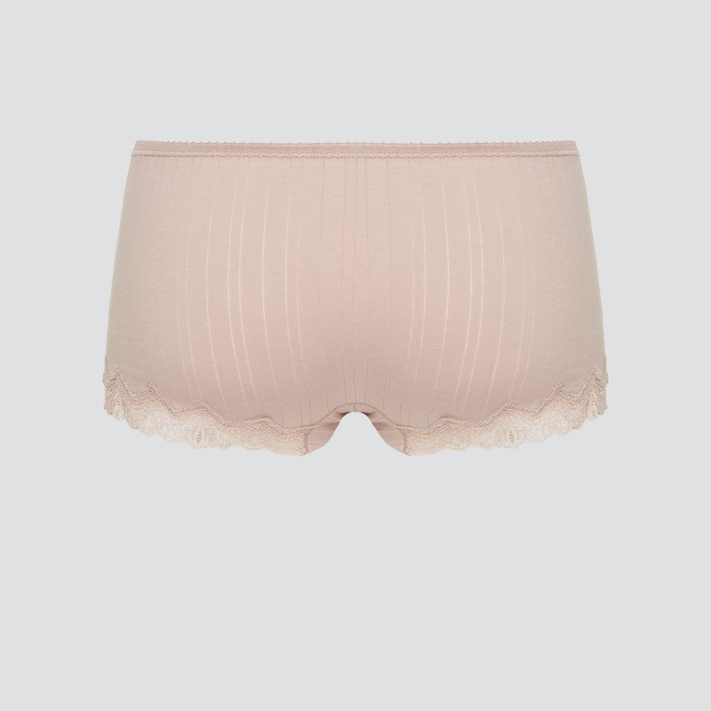 Shorty côtelé et dentelle - COMAZO