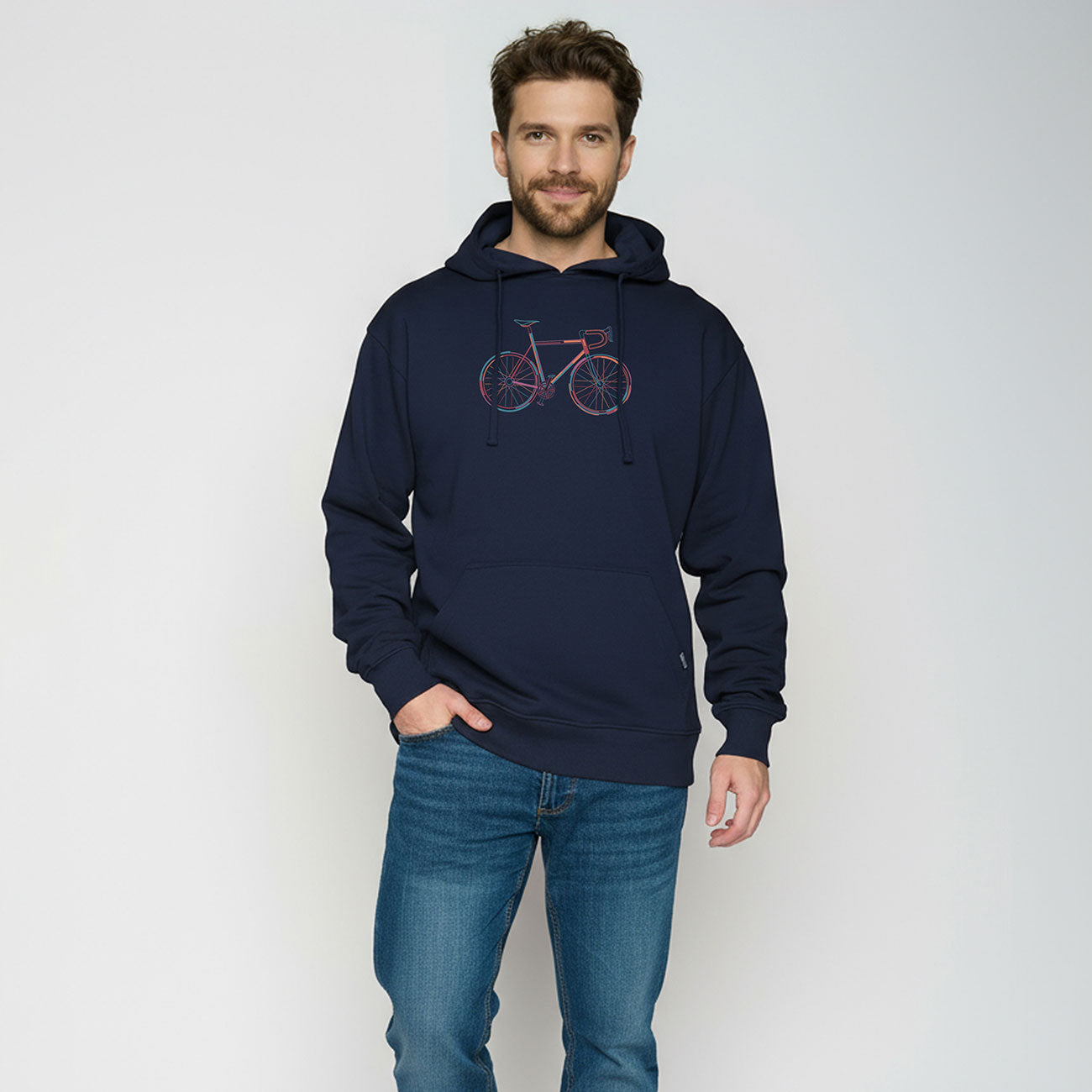 Sweat à capuche vélo néon 100% coton bio - GREENBOMB