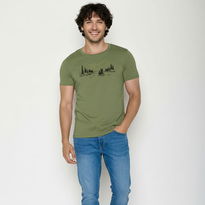 T-shirt ours sur la rivière 100% coton bio - GREENBOMB