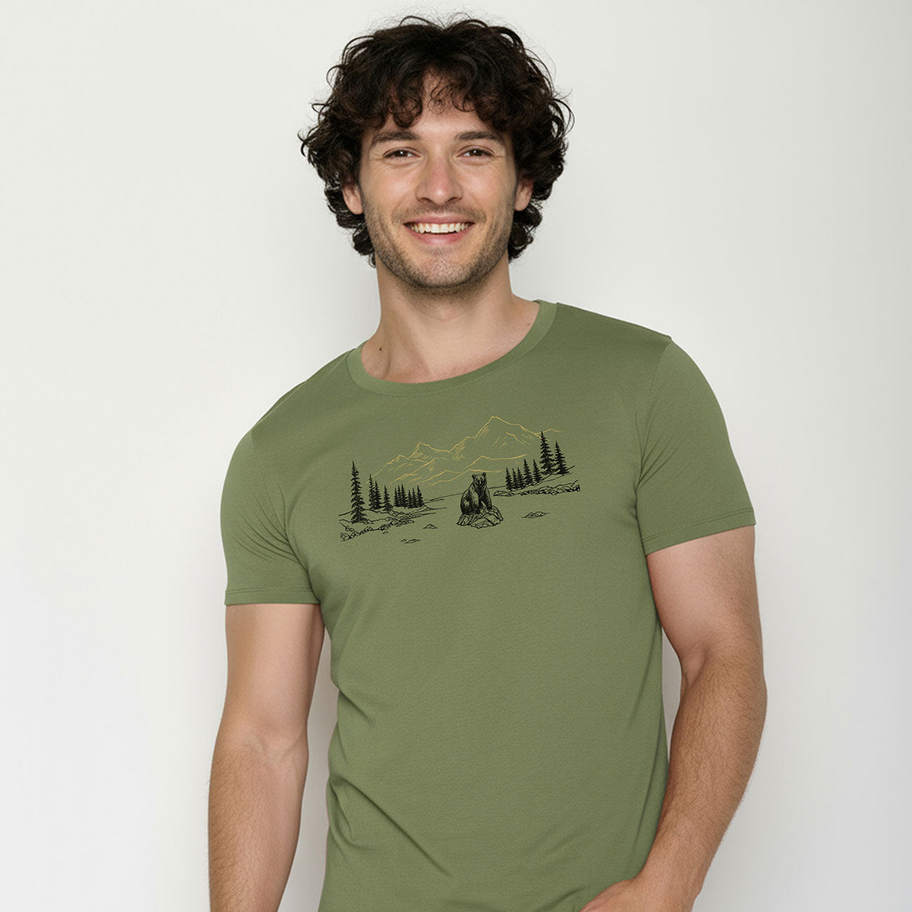 T-shirt ours sur la rivière 100% coton bio - GREENBOMB