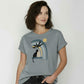 T-shirt LOONY imprimé vase et chaton - GREENBOMB