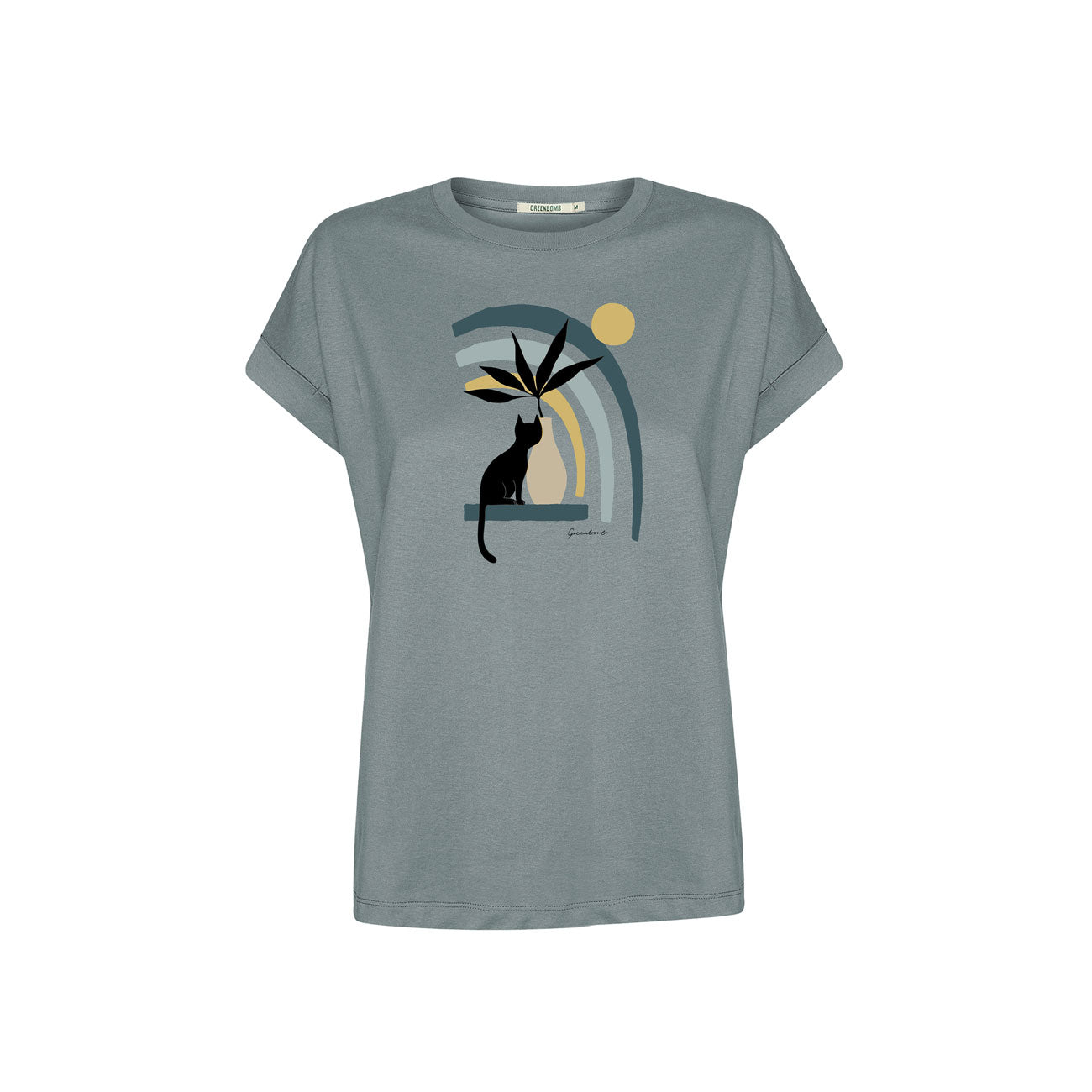 T-shirt LOONY imprimé vase et chaton - GREENBOMB