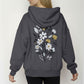 Sweat à capuche brodé fleurs dans le dos - GREENBOMB