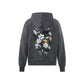 Sweat à capuche brodé fleurs dans le dos - GREENBOMB