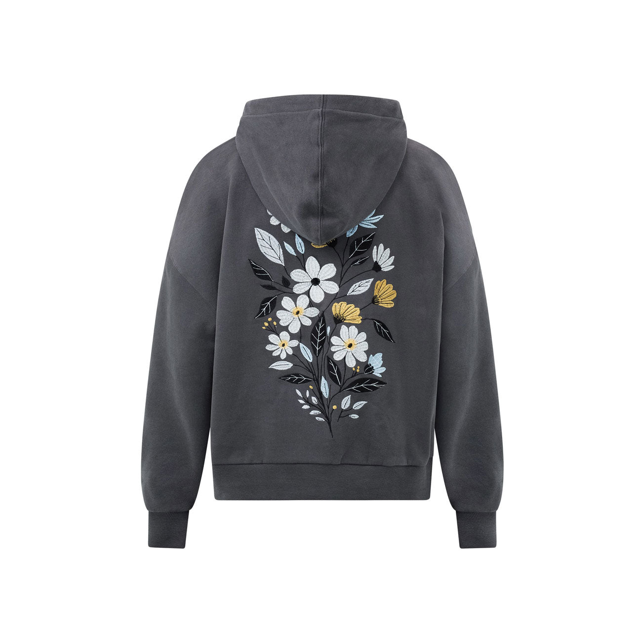 Sweat à capuche brodé fleurs dans le dos - GREENBOMB