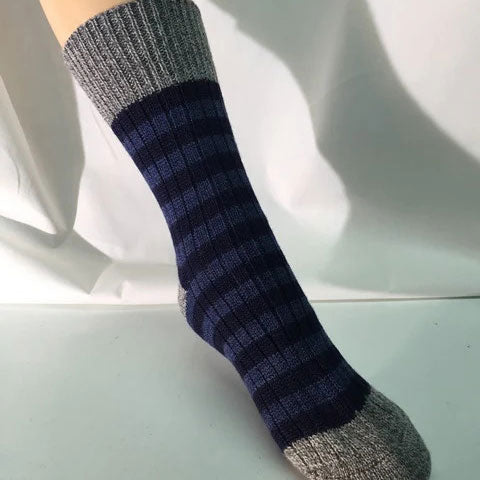 Chaussettes rayées 100% laine - HIRSCH