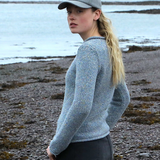 Pull Chiné roulotté femme 100% laine mérinos - FISHERMAN