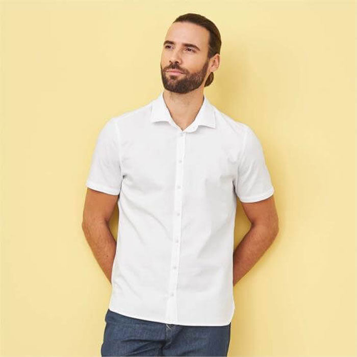 Chemise manches courtes KELVIN en coton bio - LIVING CRAFTS