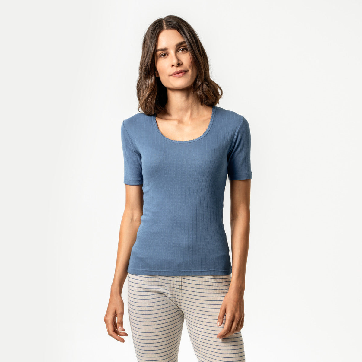 T-shirt de nuit ajouré ROOS 100% coton bio - LIVING CRAFTS