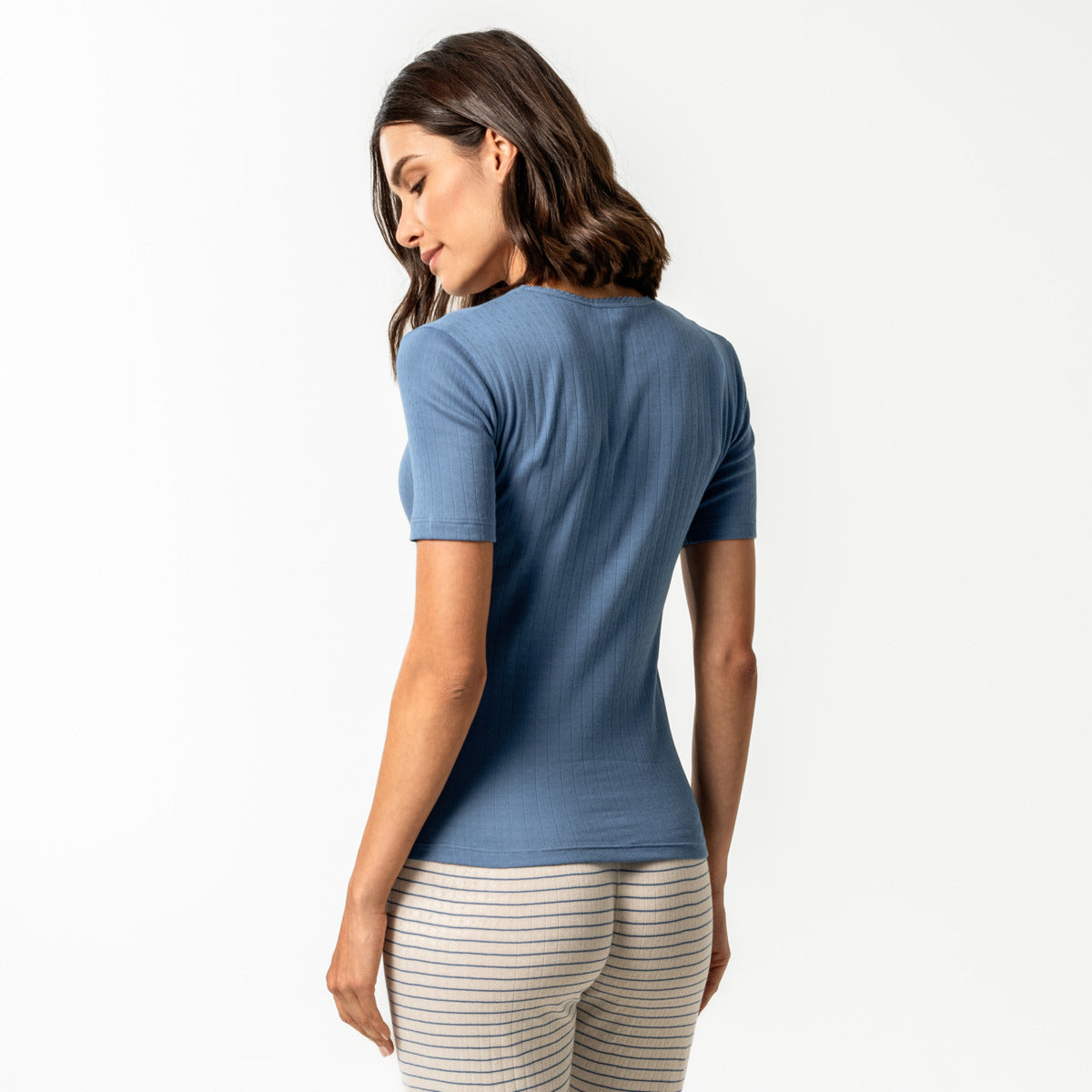 T-shirt de nuit ajouré ROOS 100% coton bio - LIVING CRAFTS