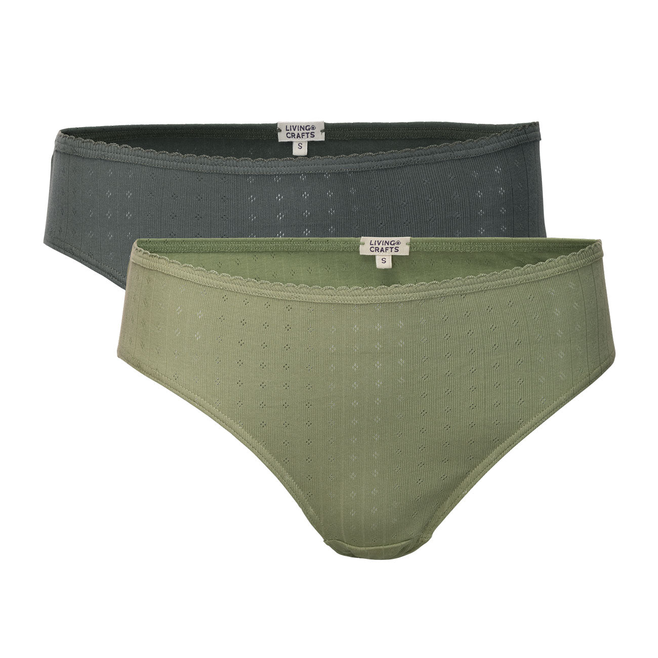 Duo de slips ajourés RYLIE 100% coton bio - LIVING CRAFTS