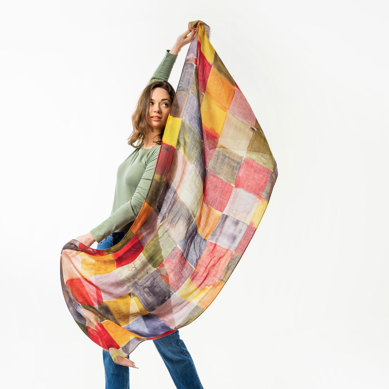 Écharpe patchwork 100% laine PROVENCE - LIVING CRAFTS