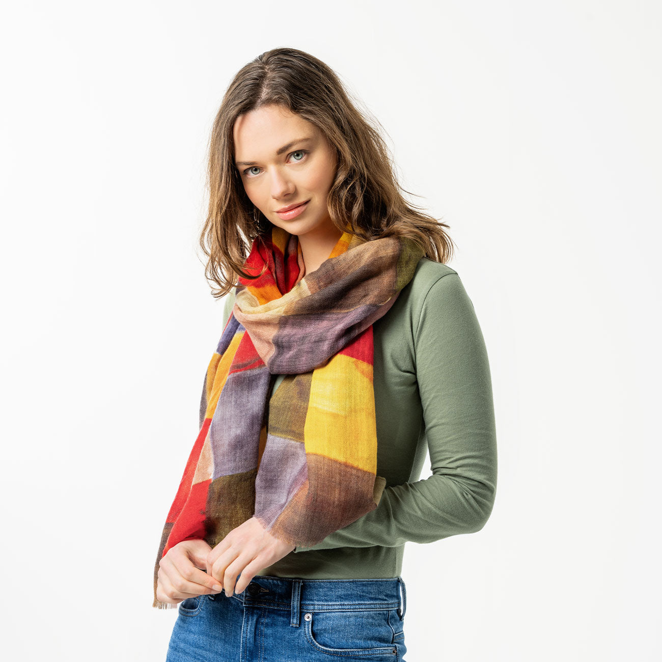 Écharpe patchwork 100% laine PROVENCE - LIVING CRAFTS