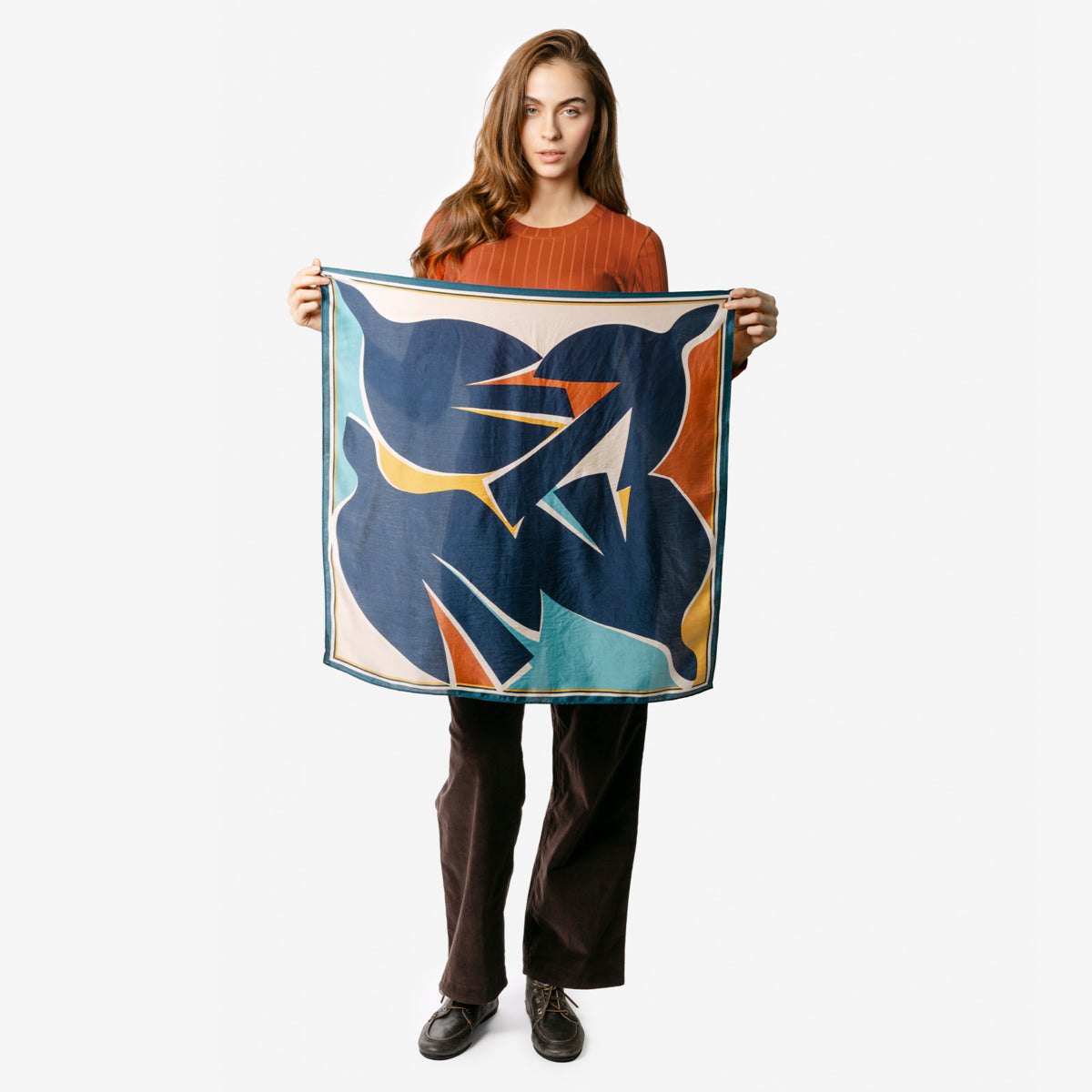 Foulard BIRDS en coton et soie - LIVING CRAFTS