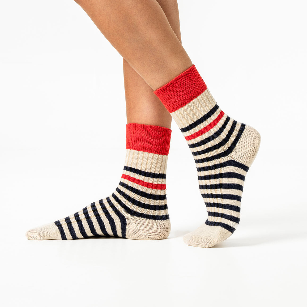 Chausettes MARIS rayées en coton bio - LIVING CRAFTS