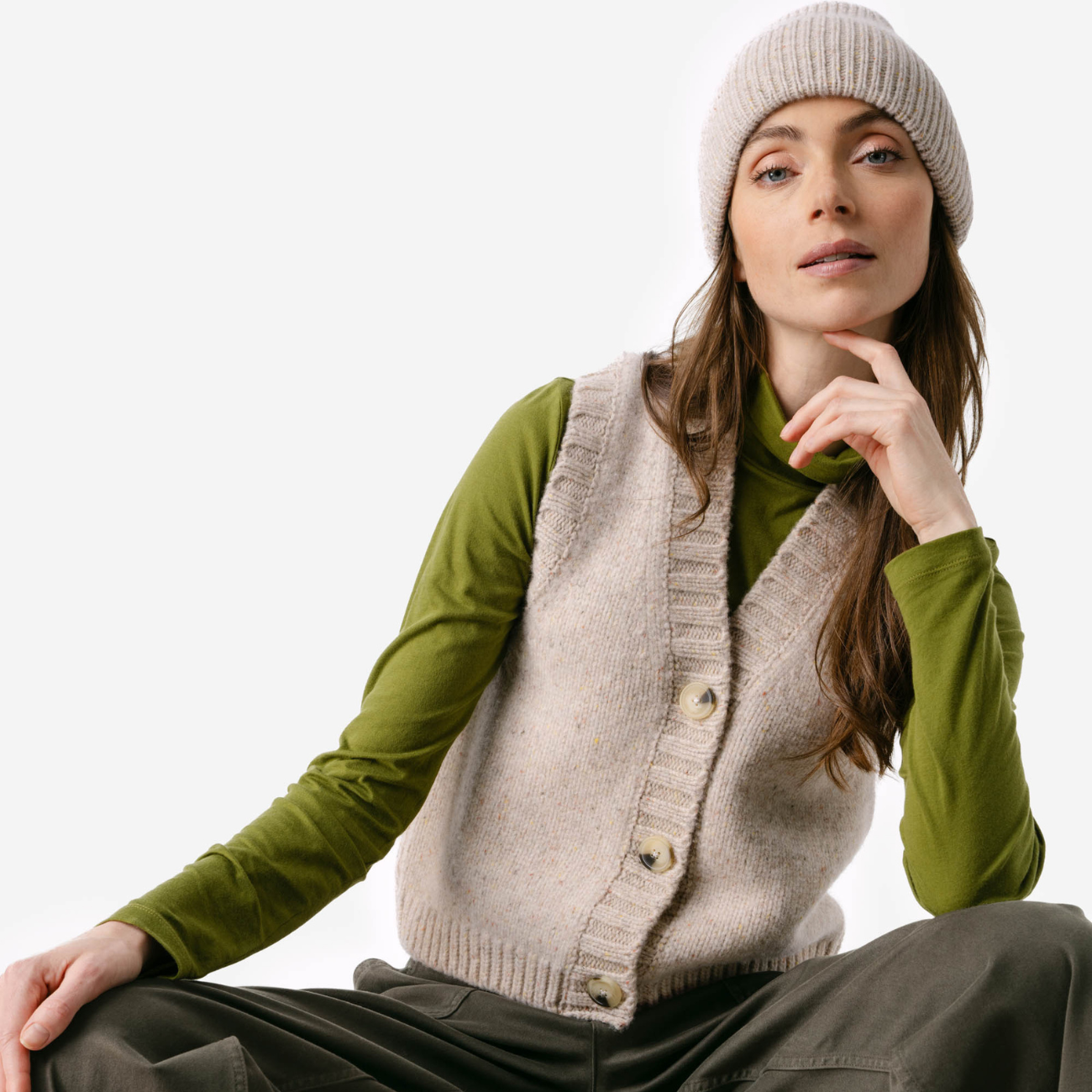 Gilet sans manches 100% laine BIRTE - LIVING CRAFTS