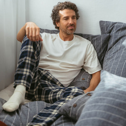 Bas de pyjama BASIM 100% flanelle de coton bio - LIVING CRAFTS