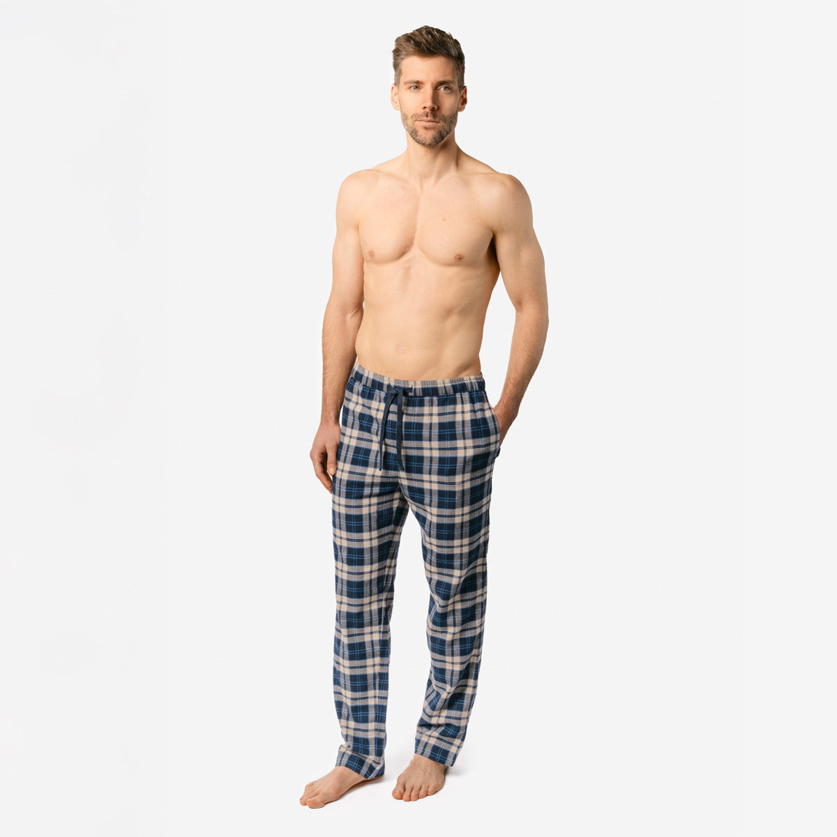 Bas de pyjama BASIM 100% flanelle de coton bio - LIVING CRAFTS