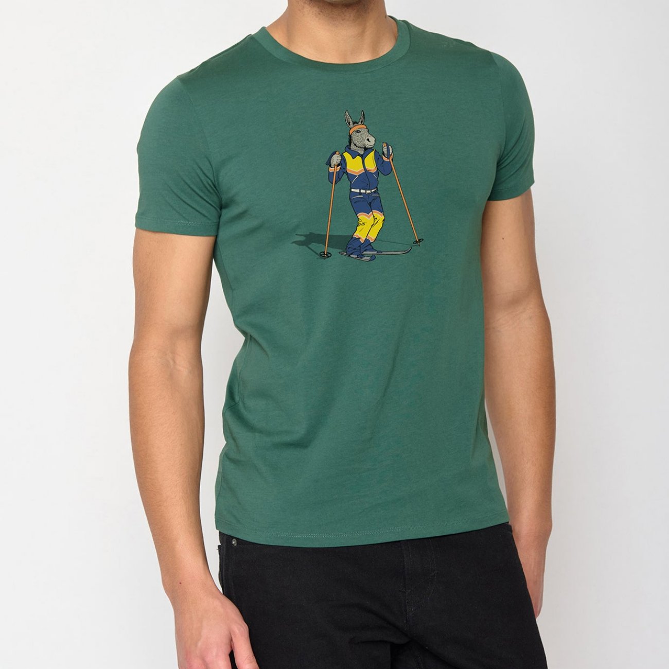 T-shirt âne skieur 100% coton bio - GREENBOMB