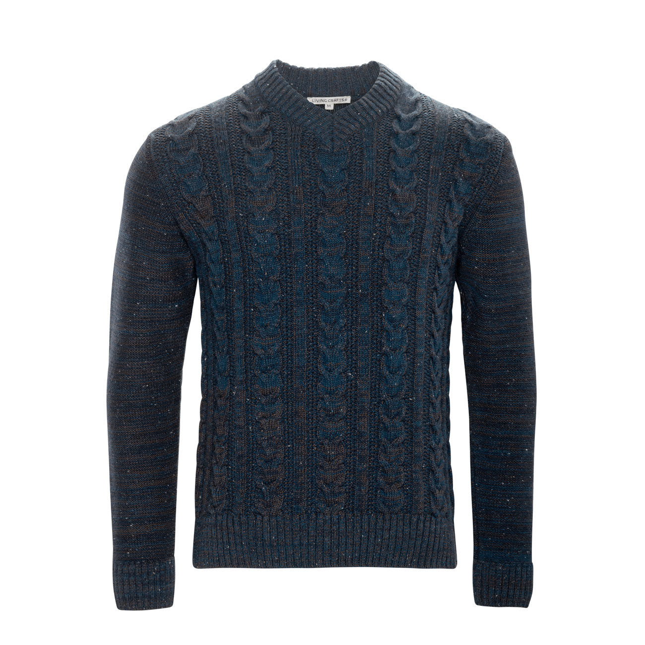 Pull col V YORIN en laine et coton - LIVING CRAFTS