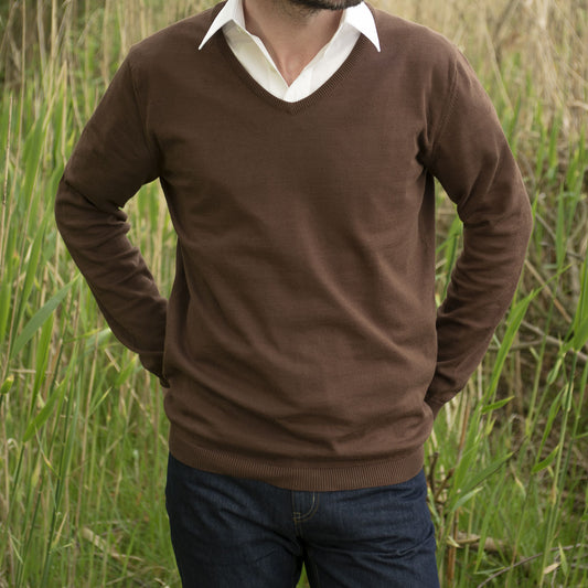 Pull en coton bio col V - LIVING CRAFTS