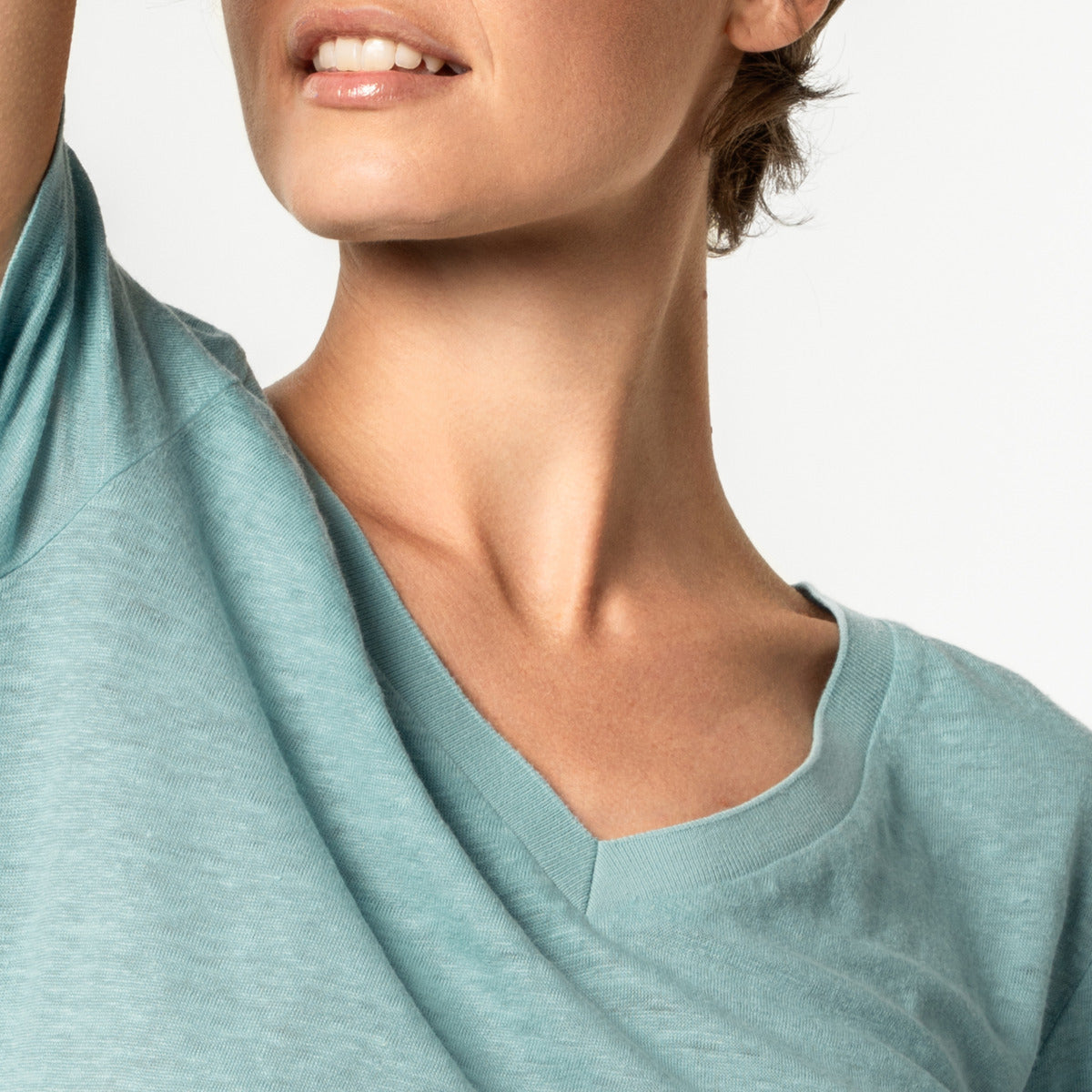 T-shirt col V TALIDA en 100% lin - LIVING CRAFTS