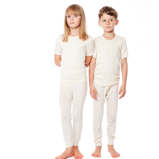 Maillot manches courtes laine et soie enfant - COSILANA