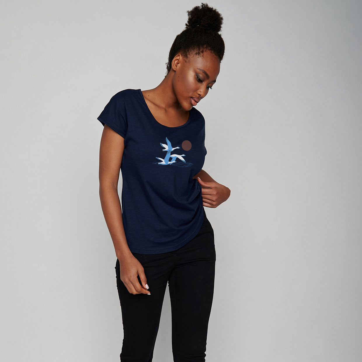 T-shirt imprimé oies en coton bio - GREENBOMB