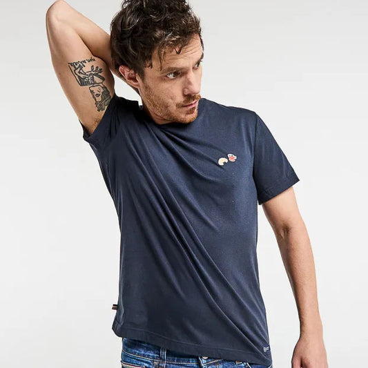 T-shirt brodé BARTHELEMIEN café et croissant - LA GENTLE FACTORY