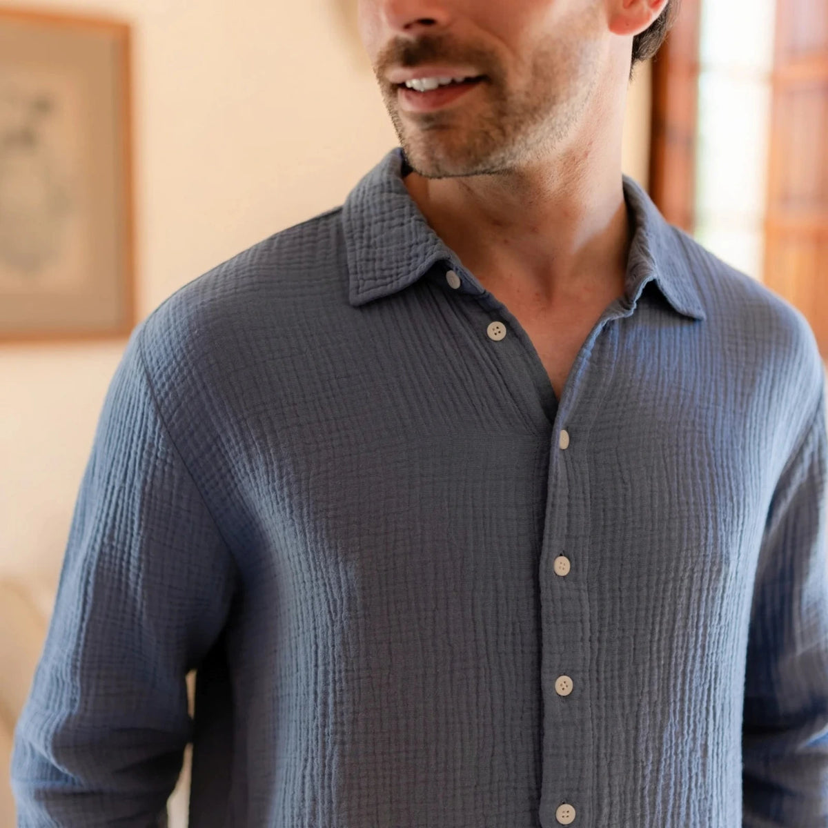 Chemise homme en gaze de coton bio LIAS - NORDLICHT