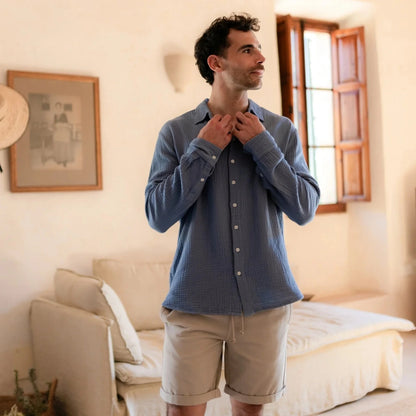 Chemise homme en gaze de coton bio LIAS - NORDLICHT